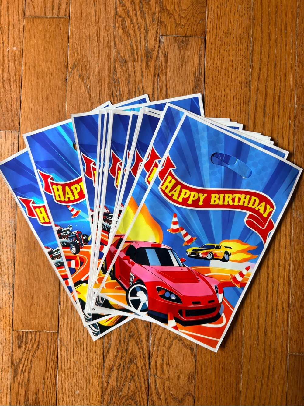 Race Car Happy Birthday Party Favor Gift Bags Set of 17